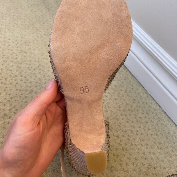 Glitzy Gold Ballroom Dancing shoes suede bottom - Picture 12 of 12